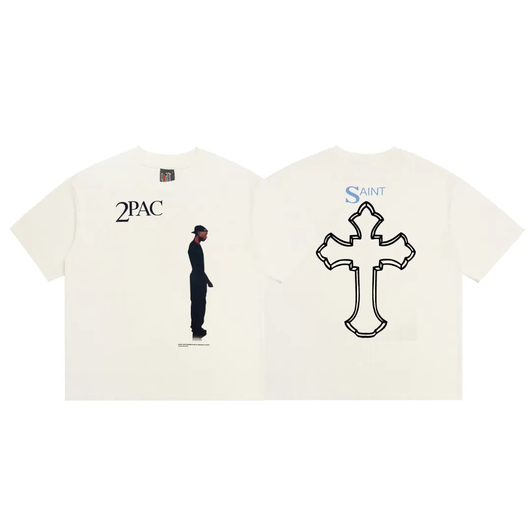 Mechao Saint Michael co-branded character print, retro washed and distressed Vintage loose short sleeves, digital white ink direct injection, the fabric is breathable, and the pattern is three-dimensional and clear. Fabric: Double yarn 240g Style number: S811 Size: S-M-L-XL Color: Off-white Price: P110